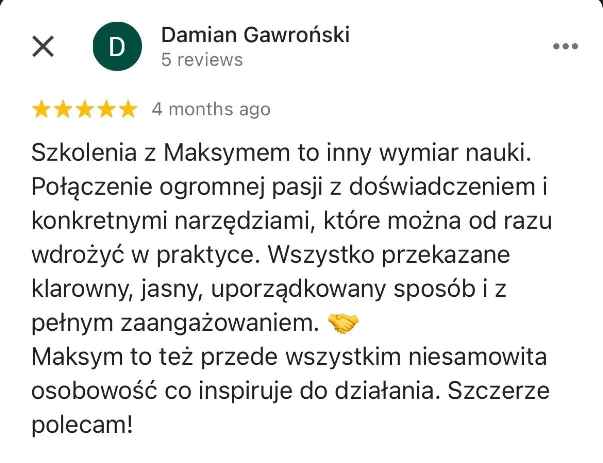 Opinia uczestnika MKM System 3