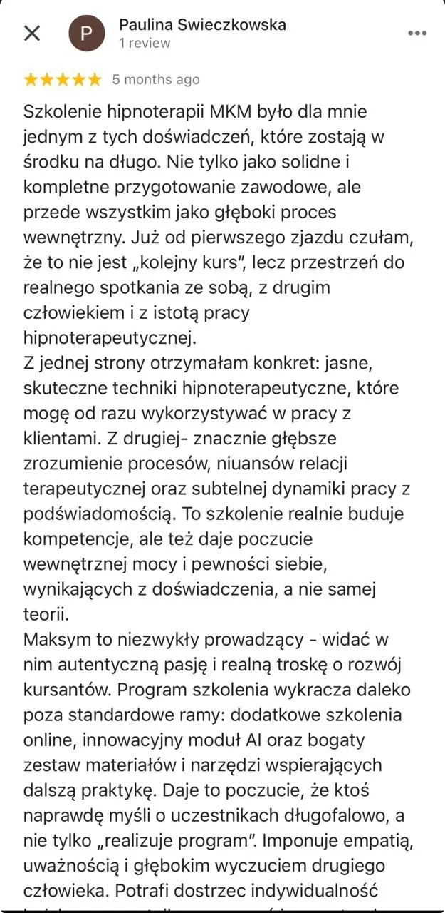 Opinia uczestnika MKM System 4