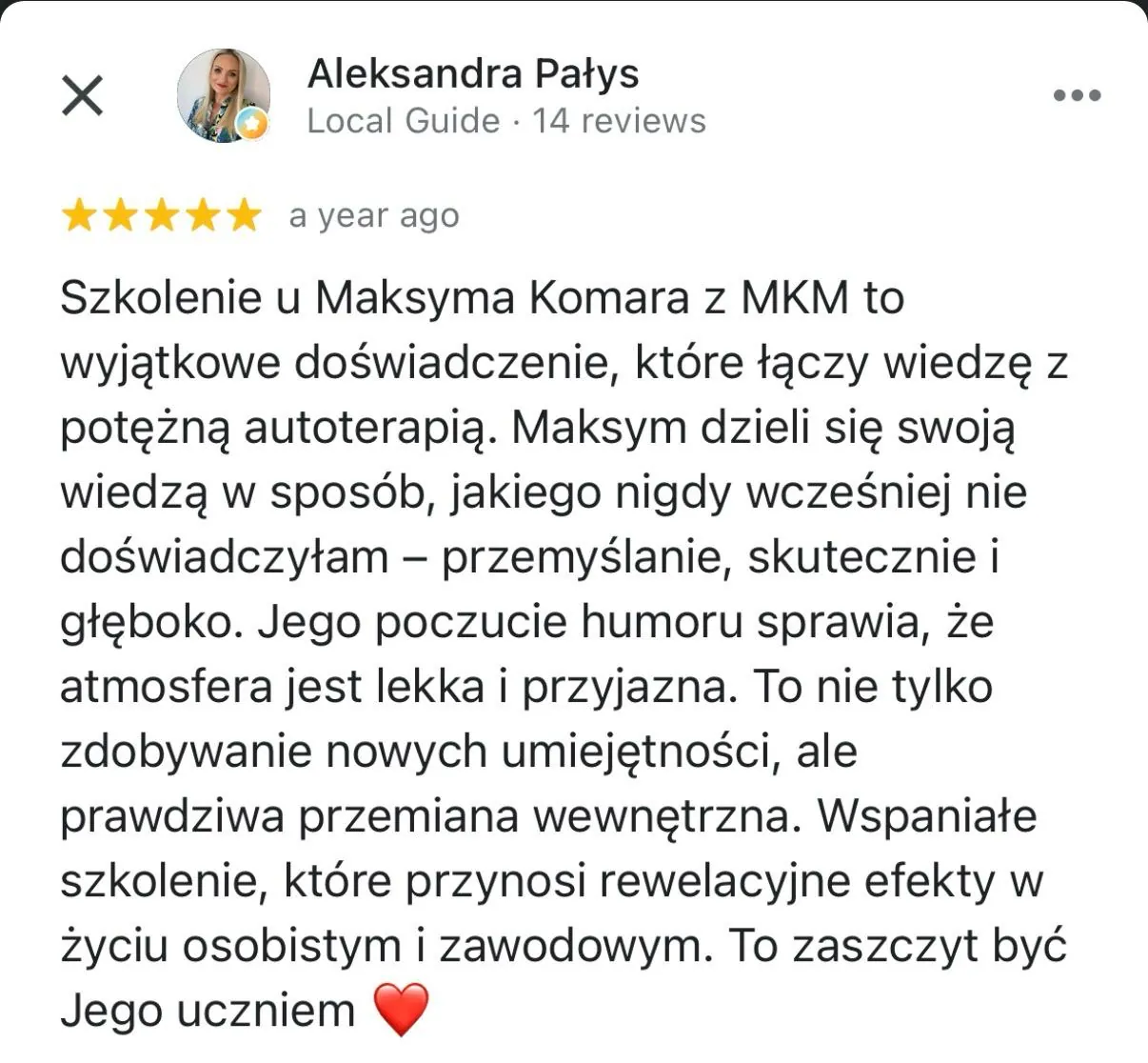 Opinia uczestnika MKM System 12