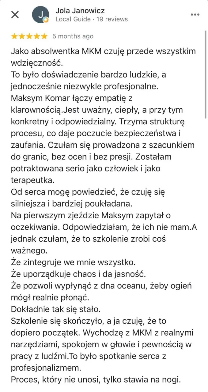 Opinia uczestnika MKM System 13