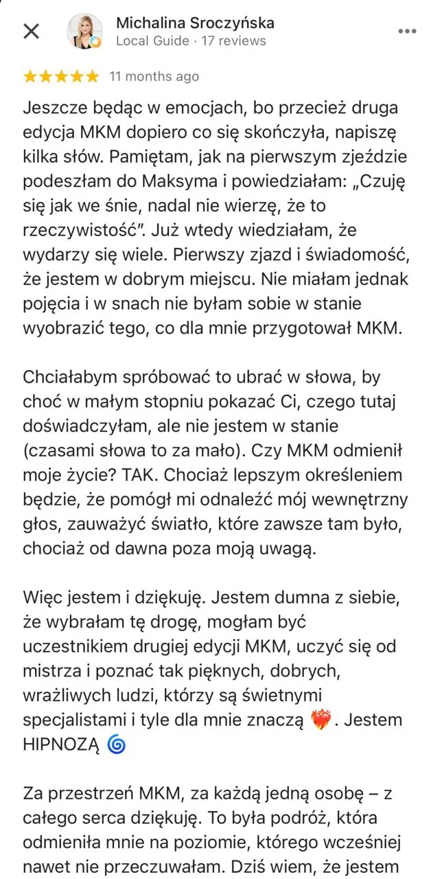 Opinia uczestnika MKM System 15