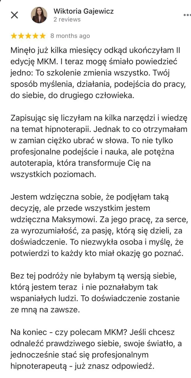 Opinia uczestnika MKM System 17