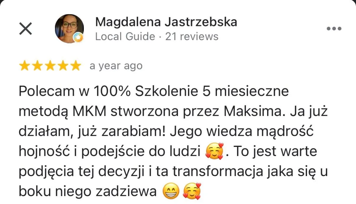 Opinia uczestnika MKM System 21
