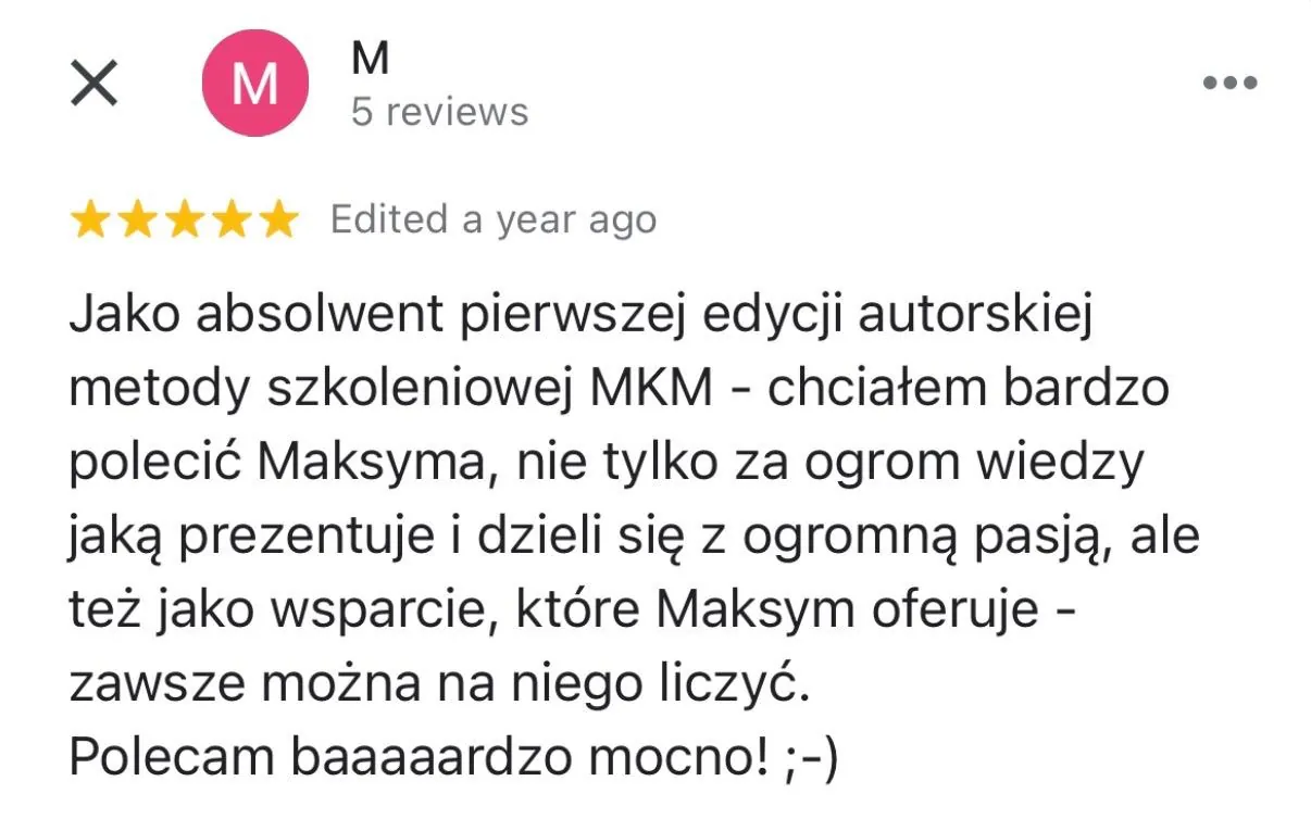 Opinia uczestnika MKM System 22